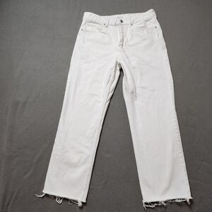 Mango MNG Authentic Blanca Denim in White Straight Fit Cropped Sz 8